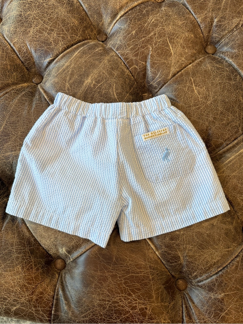 Boys Blue Seersucker Shorts